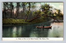 Elyria OH-Ohio, River Scene At The Elyria Country Club, Vintage c1911 Postcard picture