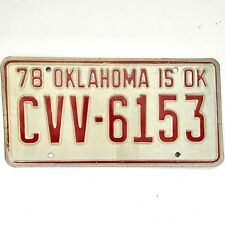 1978 United States Oklahoma Cleveland County Passenger License Plate CVV-6153 picture