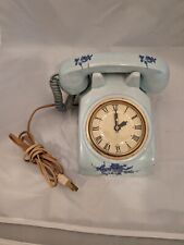 Vintage Lanshire Ceramic Telephone Clock - Tested & Working - WITH FLAWS picture
