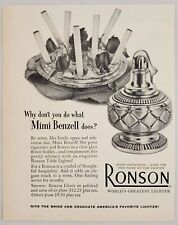 1953 Magazine Print Ad Ronson Table Cigarette Lighters Mimi Benzell picture