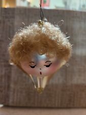 Vintage De Carlini Blown Glass Angel Head Christmas Ornament picture
