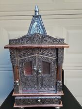 Indian Wall Mandir with Aluminum Sheet Finish Oxidized Home Temple, Pooja Temple picture