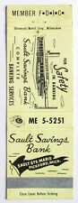 Sault Savings Bank - Sault Ste. Marie, Pickford, Michigan Bank Matchbook Cover picture