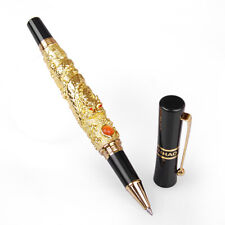 Jinhao Luxury Golden Dragon Pattern Rollerball Pen with Black 0.7mm Ink Refill picture