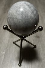 Marble Round Marble Sphere Grey, Silver Stand Appx 11in Height Modern Beautiful picture