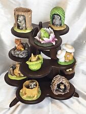Woodland Surprises Franklin Porcelain Figurines 1984 Complete set of 12 w/Stand picture
