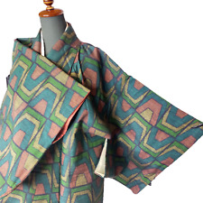 Vintage kimono robe Traditional Japanese Silk clothing Abstract patterns 9500 picture