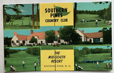 ca 1950s NC Postcard North Carolina Southern Pines Country Club multi view golf picture