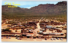 CLASSIC CARS VIEW OF OLD TUCSON ARIZONA PETLEY POSTCARD picture