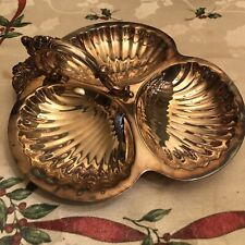 Baroque by Wallace Silver plate, 3 Section Scalloped Serving Dish picture