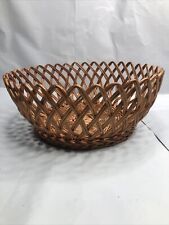 Vintage 10” Hand woven Round Bamboo Rattan Wicker French Style Bowl/Basket picture
