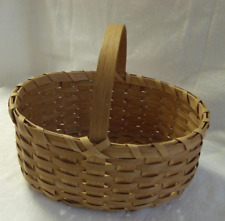 Vintage Medium Oval Split Oak  Basket Signed picture