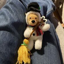 Snowman Winnie the Pooh Mouseketoys  8” Bean Bag W/Tags VINTAGE picture