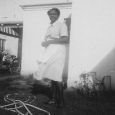 5U Photograph Pretty African American Woman Apron 1940-50's  picture