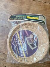 Vtg NEVCO 4 Wicker Paper Plate Holders for BBQ Cookout Camping Picnic Decor NOS picture