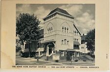 Omaha Nebraska Bemis Park Baptist Church 34th Burt Street Postcard c1940 picture