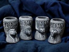 Rare Set Of Four Ancient Egyptian Canopic Jars -Authentic Organ Carvings from BC picture