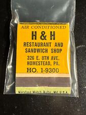 MATCHBOOK - H & H RESTAURANT & SANDWICH SHOP - HOMESTEAD, PA - UNSTRUCK picture