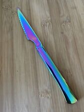 RAINBOW Multi~Colored Stainless SERRATED STEAK KNIFE 9