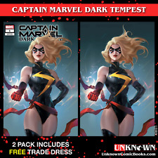 [2 PACK] **FREE TRADE DRESS** CAPTAIN MARVEL: DARK TEMPEST #1 UNKNOWN COMICS LEI picture