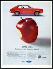 1971 Ford Pinto red car and apple photo vintage print ad picture