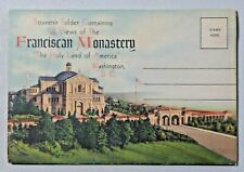 Vintage Franciscan Monastery Washington DC Linen Postcard Fold-out Photo Booklet picture