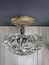 Vintage Glass & Brass Ceiling Mount Light Fixture - **Beautiful** picture