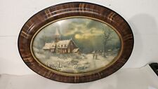 Antique Bubble Glass Picture Country Church Real Nice picture