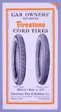 1917 Firestone Cord Tires Small Brochure with Pricing B2S3 picture