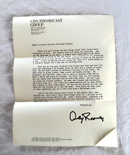 Andy Rooney Signed (Copied) Mass Produced Letter on CBS Broadcast Letterhead picture