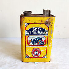1940s Vintage The London Best Pale Copal Varnish Advertising Tin Can Rare TI587 picture