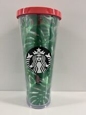 Starbucks Tropical Leaves Palm Tree Frond Mermaid Cold Cup Tumbler - No Straw picture