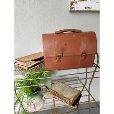 Vintage Metal Lunchbox - Mid-Century Industrial Brown Metal Lunch Box picture