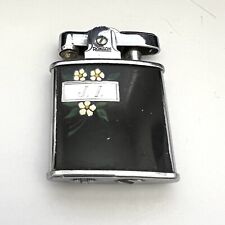 Vintage Ronson Princess Lighter Black & Flowers + BONUS picture