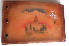 Colorado State Capitol Leather Postcard Album circa 1920 picture