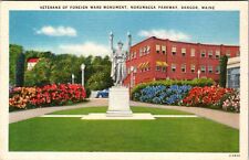 Bangor ME-Maine, Veterans Foreign Wars Monument Vintage Postcard picture