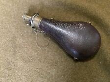 G.&J.W. HAWKSLEY Gun Powder Flask Brass Sheffield Wheat Design Civil War Era HTF picture