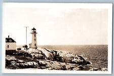 Peggy Cove Nova Scotia Canada Postcard Lighthouse c1910 Unposted RPPC Photo picture