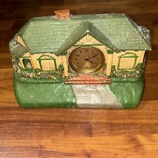 ANTIQUE LUX CLOCK ~ 1930s BUNGALOW COTTAGE WOOD FRAME WIND-UP ~ New York Company picture