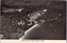 Vintage 1940s Postcard East Sebago Maine Camp O-AT-KA Aerial View picture