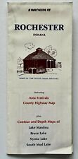 1980s Rochester Indiana Travel Map Guide Round Barn Festival Ads Lake Events IN picture