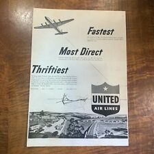 VINTAGE 1949 'UNITED AIRLINES' AVIATION AEROPLANE MAGAZINE ADVERTISEMENT PRINT picture