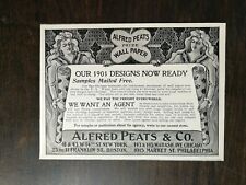 Vintage 1901 Alfred Peats & Company Wall Paper Original Ad picture