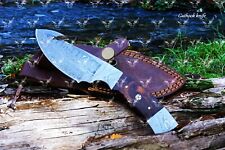 Hand made Damasucs steel camping knife, guthook knife, multifunctional knife picture