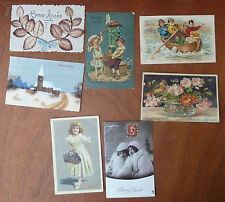 CPA Postcard Antique, Set Of 7 Postcards Happy New Year Era 1910 picture