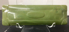 Vintage Green Celluloid Jewelry / Trinkey Box w/Carved Lid. 8