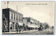 c1910 Main Street Looking East Miles City Montana MT Parking Meter Postcard picture