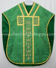 GREEN Chasuble.St. Philip Neri Style vestment & mass set 5 pc, IHS Embroidery picture