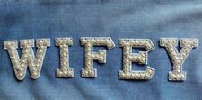 Pearl Rhinestone AB Sparkle Letter Patches Iron On Alphabet Bride Groom Mrs Wife picture