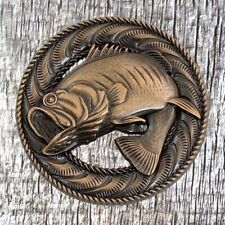 Wide Mouth Bass Wildlife 1-3/8 Inch Antique Copper Plated Concho CON203-A-ACPR picture